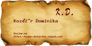 Kozár Dominika névjegykártya